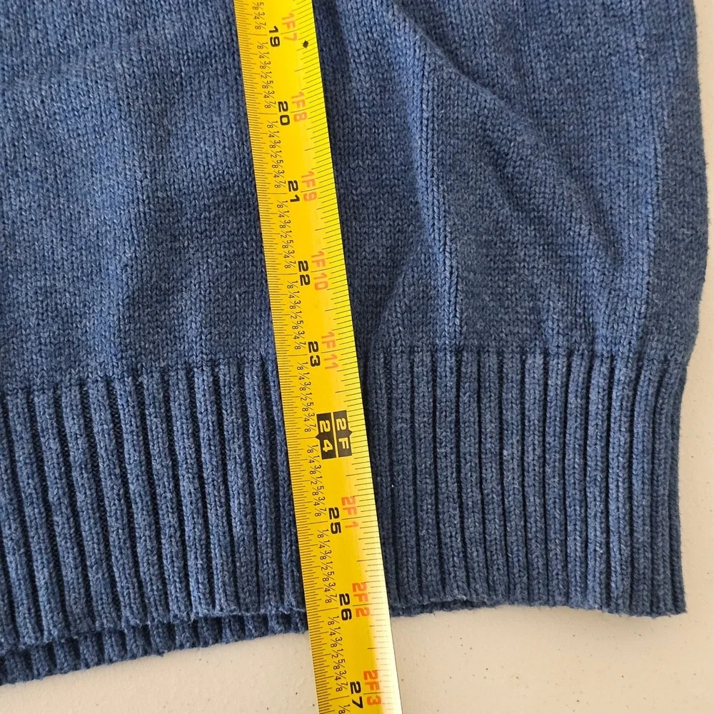 Polo Ralph Lauren Mock Neck Sweater XL Blue Preppy Classic Coastal Ivy Americana